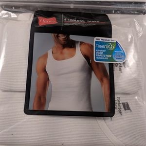 Hanes Tagless 4 Pack Tank Shirt Mens Size S!.